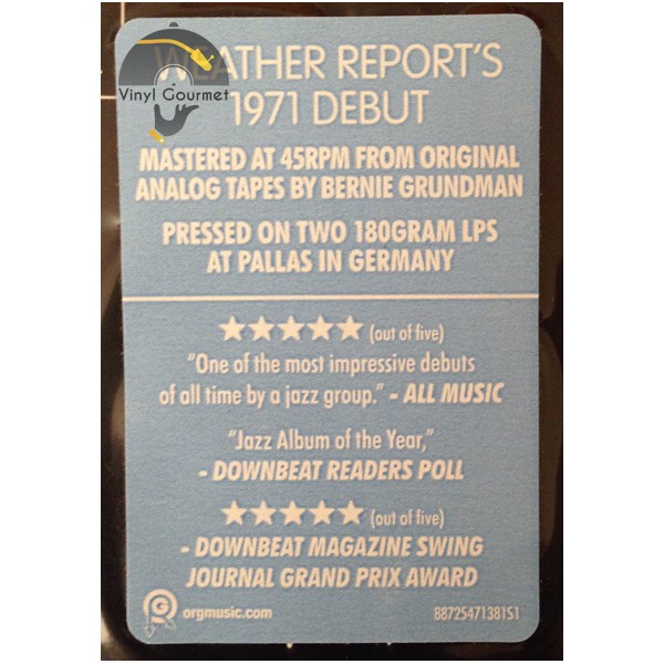 Weather Report Weather Report 2LP 45rpm 180 Gram Vinyl ORG Music