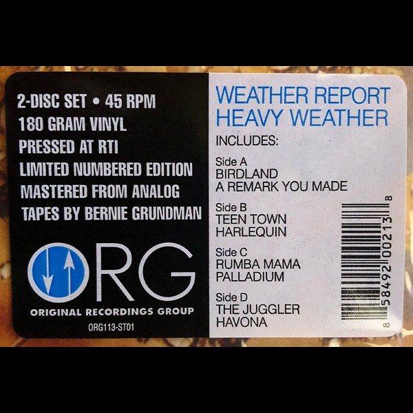 Weather Report Heavy Weather ORG 2LP 45rpm 180g Vinyl Original
