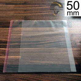 5 Capas Exteriores para Caixas Discos Vinil LP Plástico Polipropileno Protecção Transparente 50mm (D)