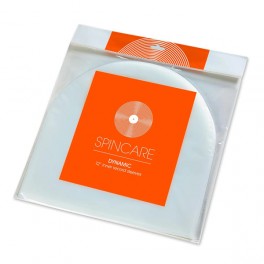 Spincare Dynamic 50 Capas Interiores Antiestáticas Redondas Discos Vinil 12" Polietileno Alta Densidade