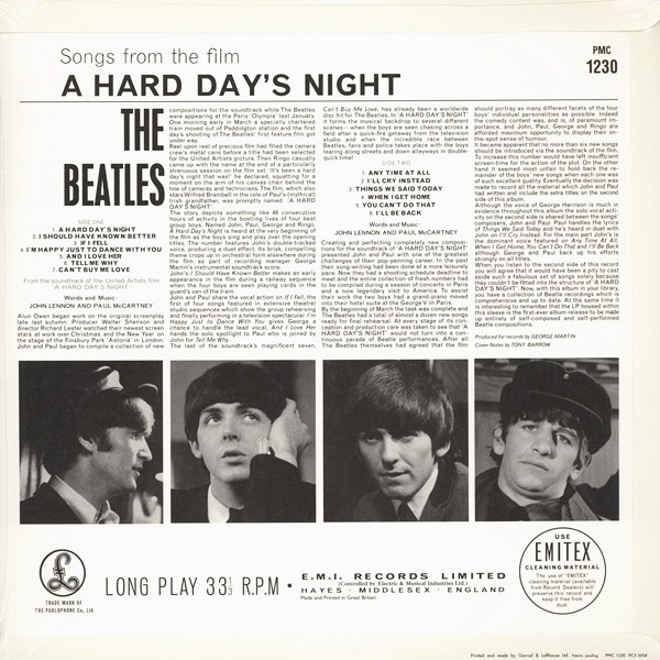 The Beatles A Hard Day's Night MONO LP 180 Gram Vinyl All Analog